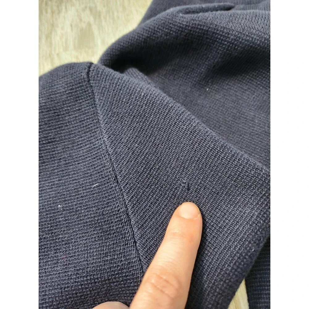 J.Crew Sweater Jacket Womens S Navy Wrap Tie Heavyweight Stretch Knit GUC